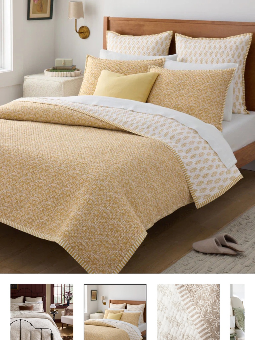 Garnet Hill reversible twin quilt and sham